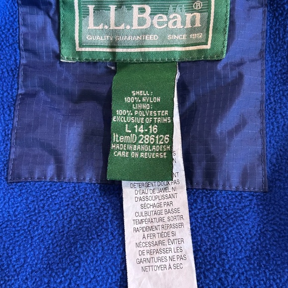 L.L. Bean Youth 14-16 Line Hooded Jacket Blue - Picture 6 of 7